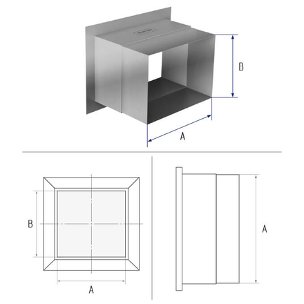 Врезка -/отб. 100x100 L=100 оц. сталь 0,5