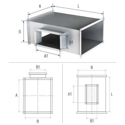 Тройник прямоугольный 1,0мм