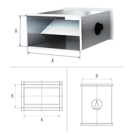 Дроссель-клапан прямоугольный 0,7мм